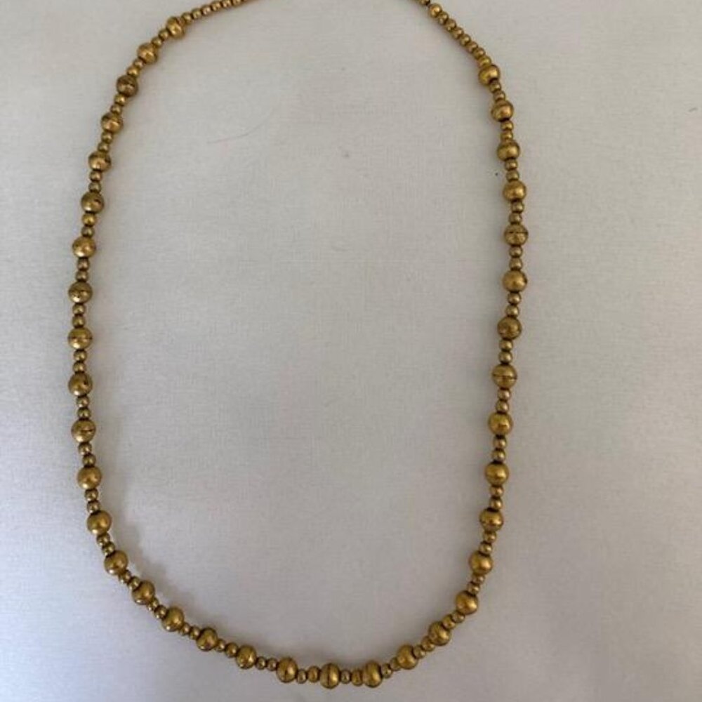 Vintage 16" Gold Tone Beaded Necklace